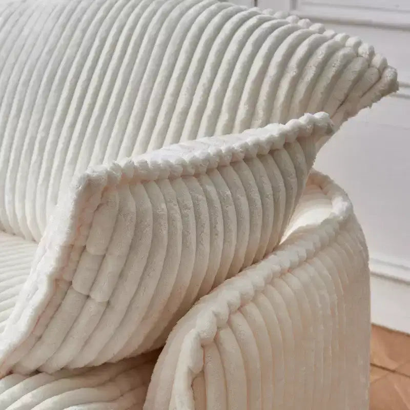 Fauteuil de canapé convertible compressé avec pouf, tissu moderne en velours côtelé