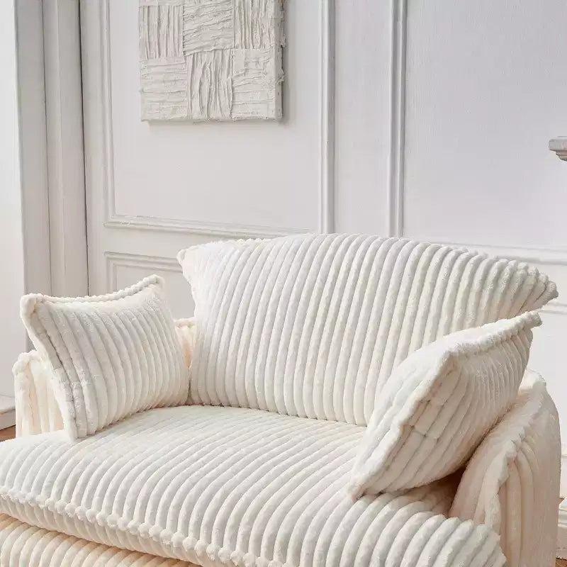 Fauteuil de canapé convertible compressé avec pouf, tissu moderne en velours côtelé