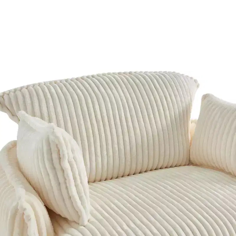 Fauteuil de canapé convertible compressé avec pouf, tissu moderne en velours côtelé