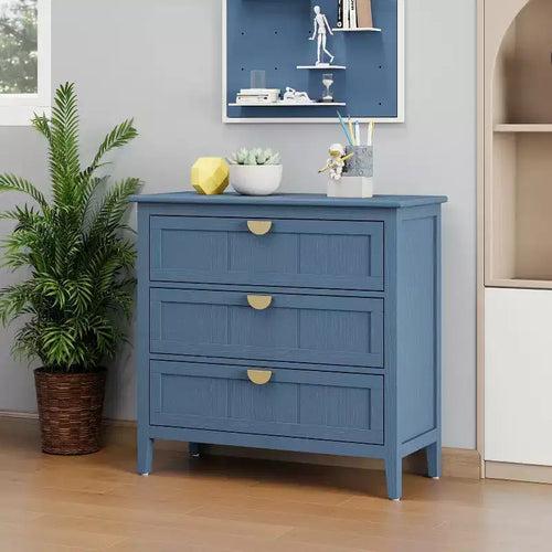 GDFStudio Virginia 31.5 Wood Storage Cabinet with 3 Dawers