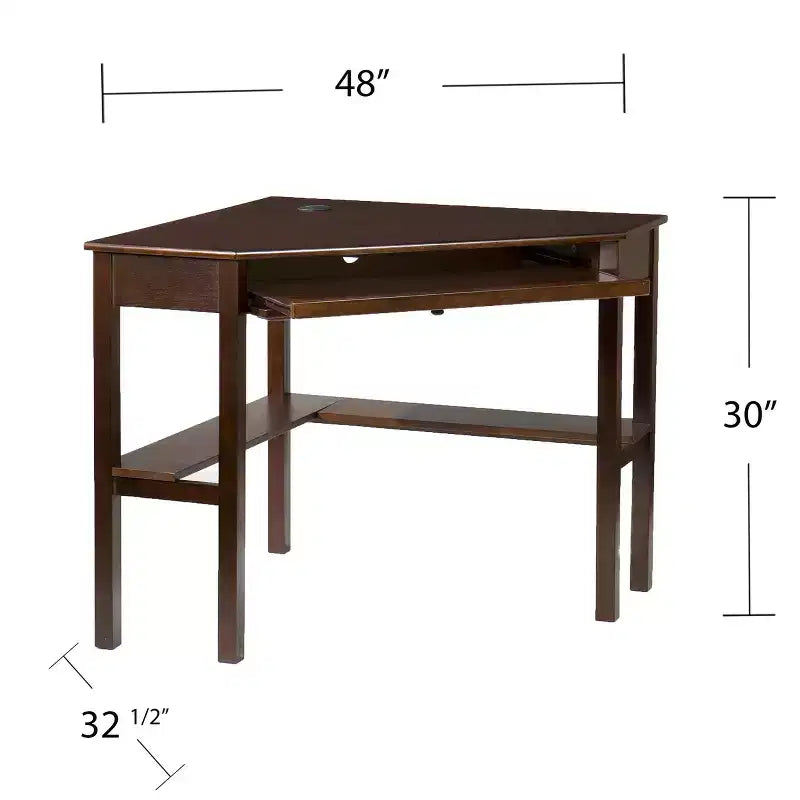 Bureau d'angle pour ordinateur - Marron