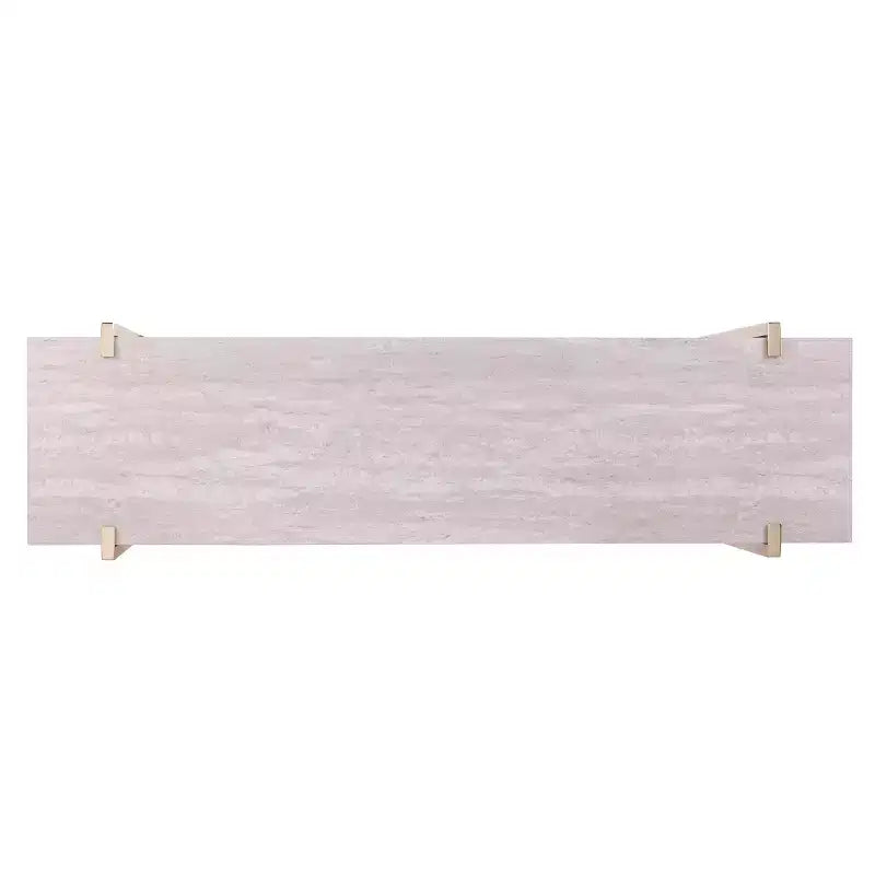 Console en faux marbre avec rangement - Laiton