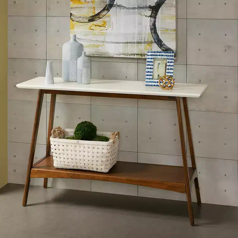 GDFStudio Effie Wood 48Console Table with Shelf