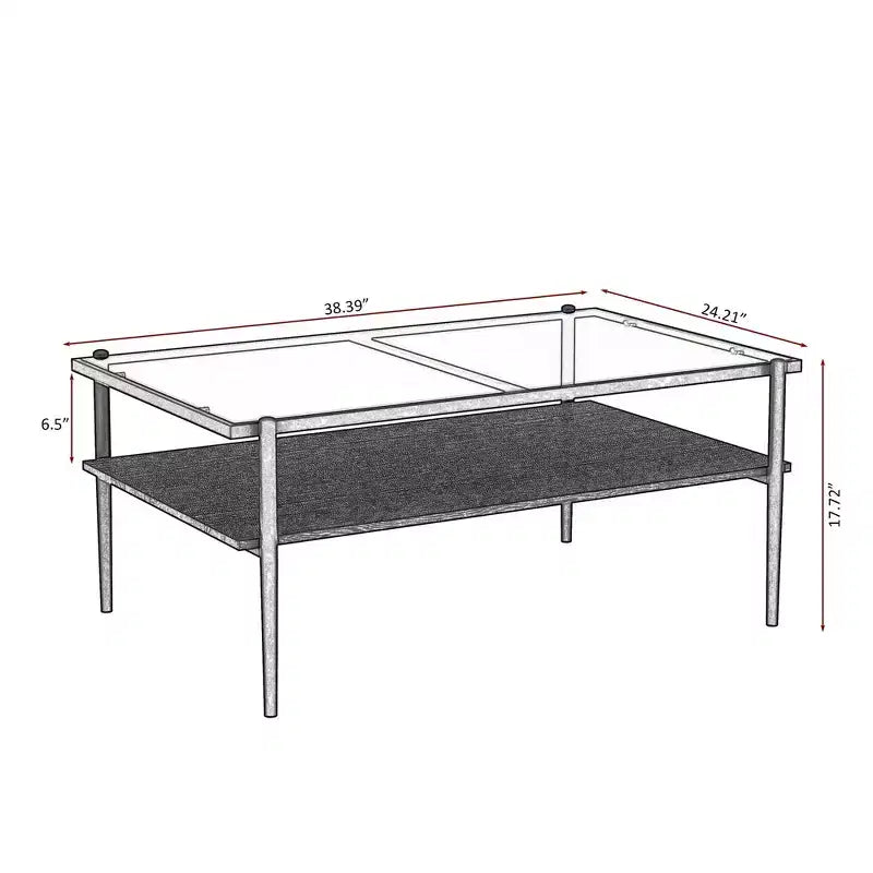 Table basse rectangulaire avec plateau en verre trempé gris et pieds blancs, table moderne pour le salon