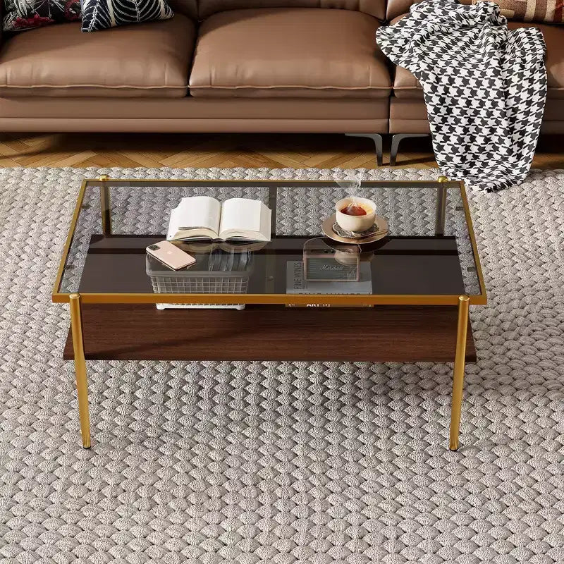 Table basse rectangulaire avec plateau en verre trempé gris et pieds blancs, table moderne pour le salon