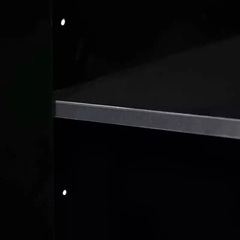 Bahut commode avec 4 portes, poignées métalliques et étagères réglables pour salle à manger, casiers