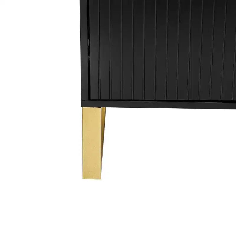 Bahut commode avec 4 portes, poignées métalliques et étagères réglables pour salle à manger, casiers