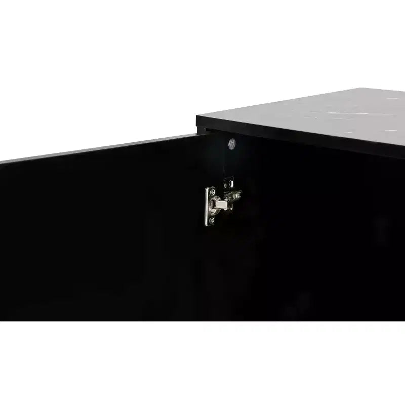 Bahut commode avec 4 portes, poignées métalliques et étagères réglables pour salle à manger, casiers