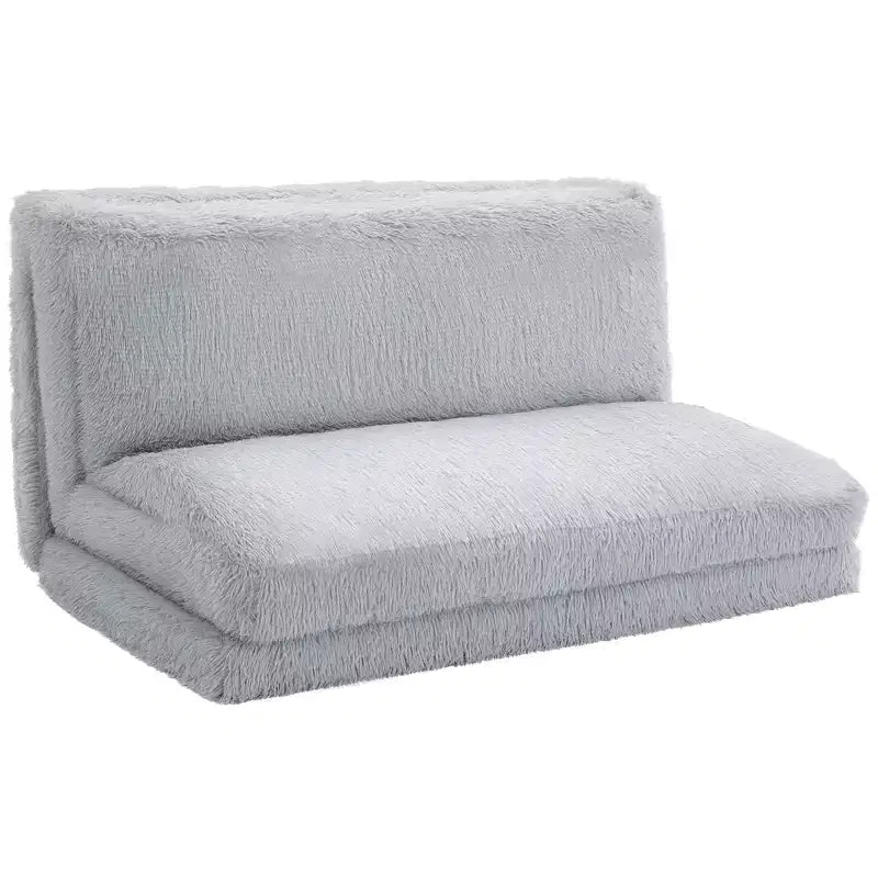 Pouf-lit contemporain en forme de haricot, matelas de sol pliable large et moelleux, canapé-lit mural garni de mousse