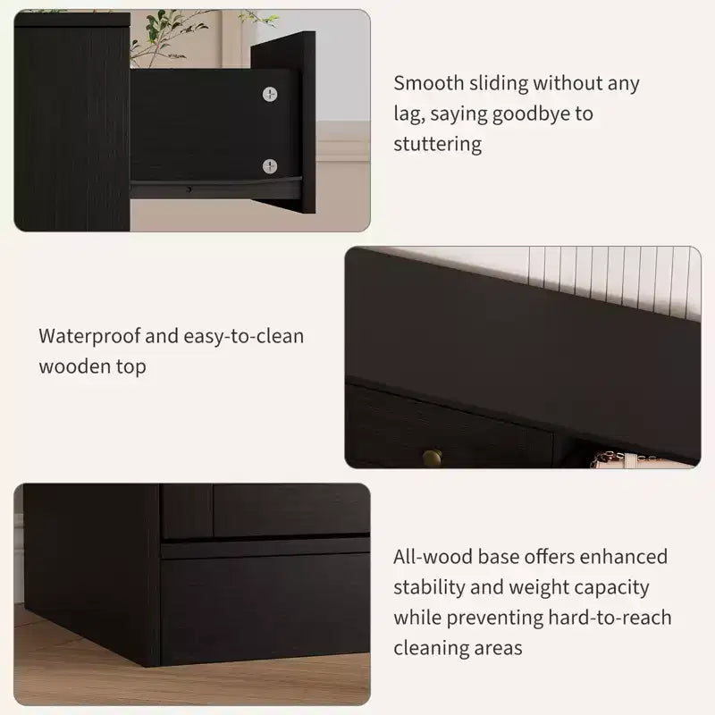 Commode 12 tiroirs pour chambre à coucher, commode en bois de 155 cm de large avec poignées métalliques, commode meuble TV pour téléviseurs jusqu'à 65 pouces, organisateur de rangement pour vêtements