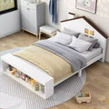 Lit Double avec Tiroirs de Rangement et Lumière LED, Lit Plateforme en Bois, Blanc Moderne, pour Chambre d'Enfants et d'Adolescents