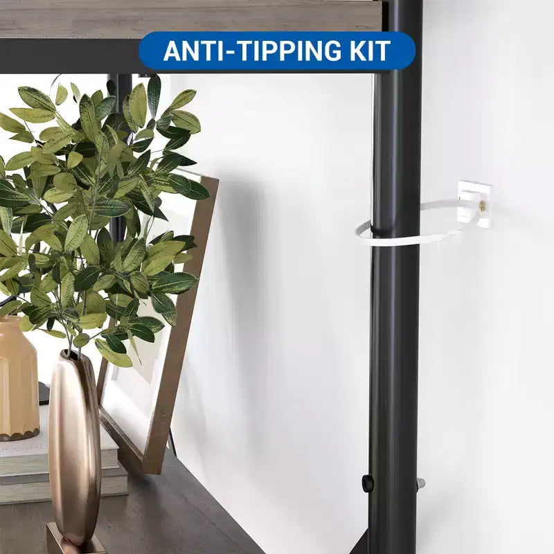 Étagère de rangement à 5 niveaux, étagère de rangement à cadre métallique, étagère autoportante, étagère ouverte pour chambre, salon, bureau à domicile