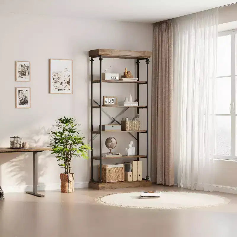 Étagère de rangement à 5 niveaux, étagère de rangement à cadre métallique, étagère autoportante, étagère ouverte pour chambre, salon, bureau à domicile