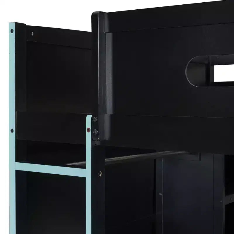 Lit mezzanine de jeu en bois pleine taille avec bureau et armoire, port USB et lumière LED pour chambre d'enfants, d'adolescents et d'adultes