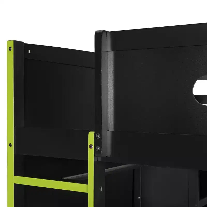 Lit mezzanine de jeu en bois pleine taille avec bureau et armoire, port USB et lumière LED pour chambre d'enfants, d'adolescents et d'adultes