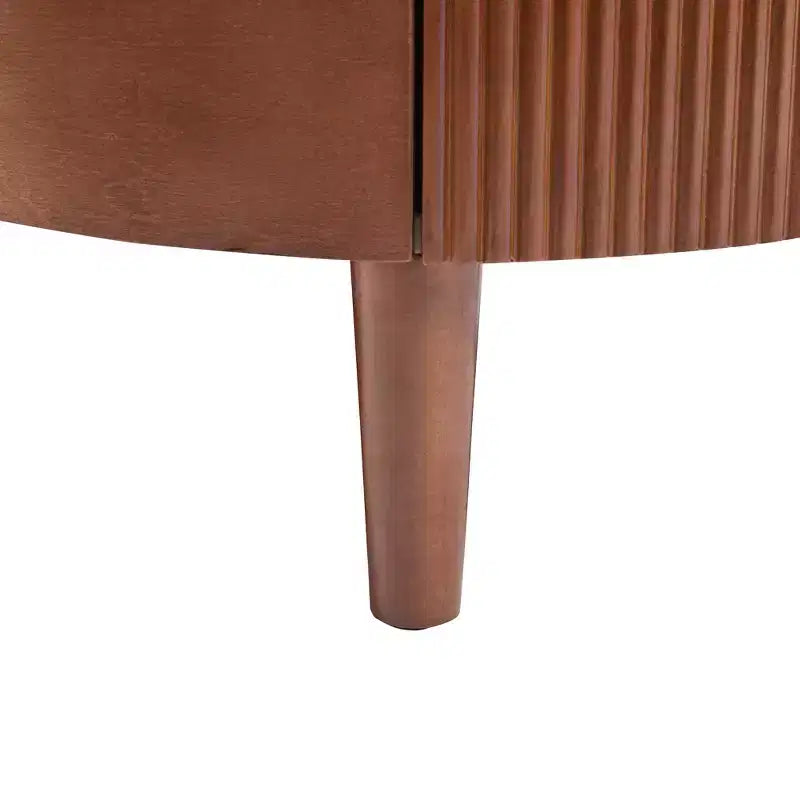 Table gigogne basse ronde style cocktail table basse de canapé table d'appoint vintage avec tiroir, noir et noyer
