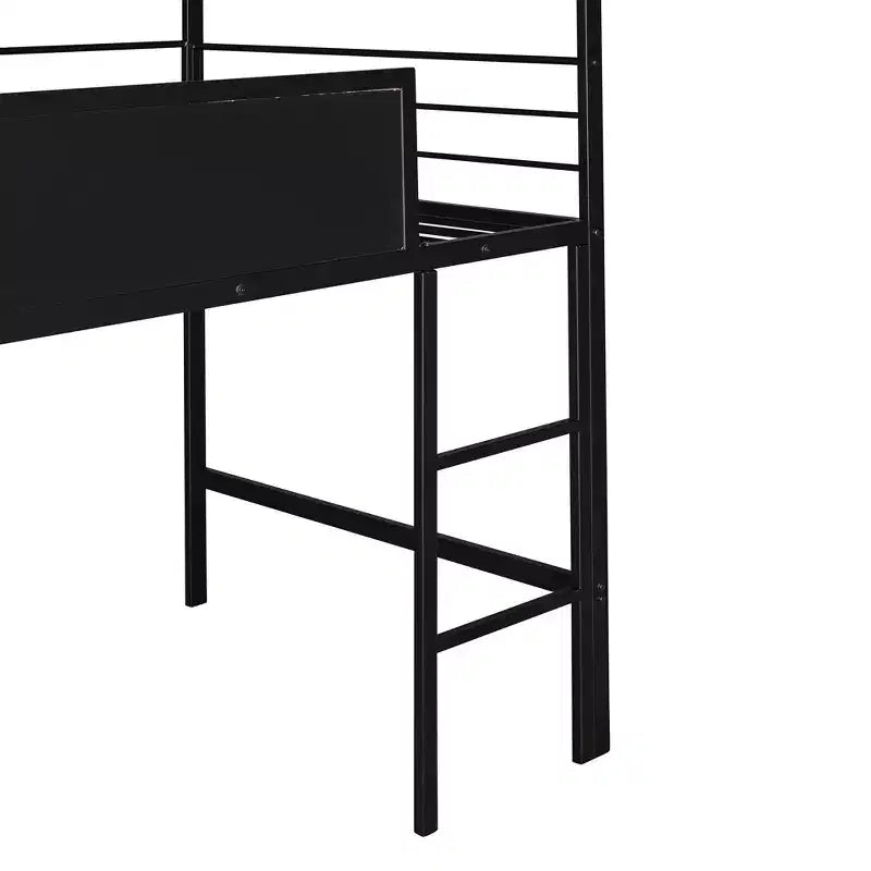 Lit mezzanine double avec toboggan Lit cabane en métal avec toit, Lit mezzanine bas avec tableau en bois inscriptible pour enfants et adolescents