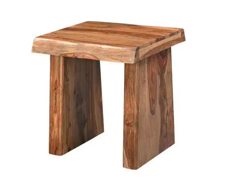 Table d'appoint carrée 22 en bois massif noir et marron