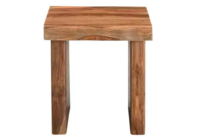 Table d'appoint carrée 22 en bois massif noir et marron