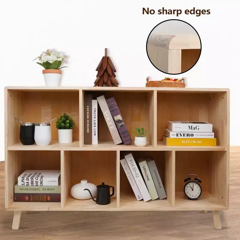 Meuble de rangement 7 compartiments en pin massif, pour jouets/décoration intérieure, étagère murale moderne en bois