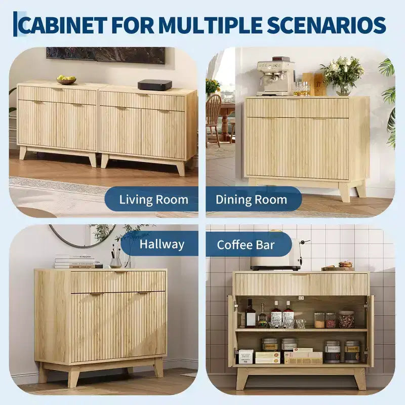 Buffet de salle à manger/cuisine/salon avec étagère réglable et tiroir