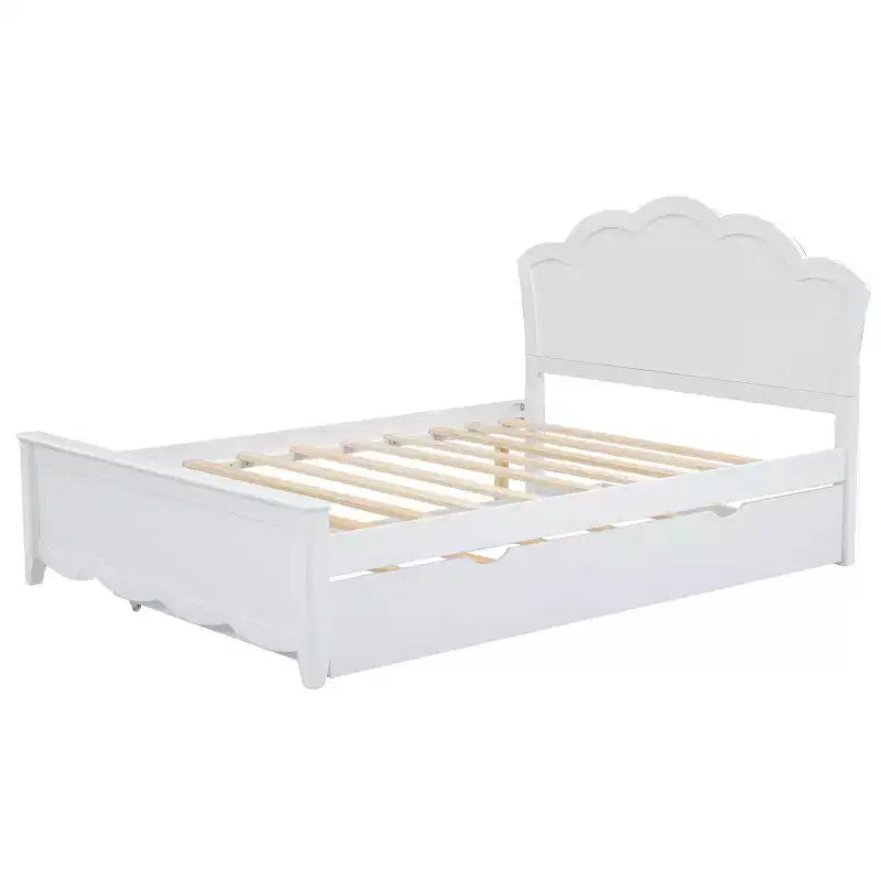 Lit plateforme Queen avec lit gigogne double, assemblage facile