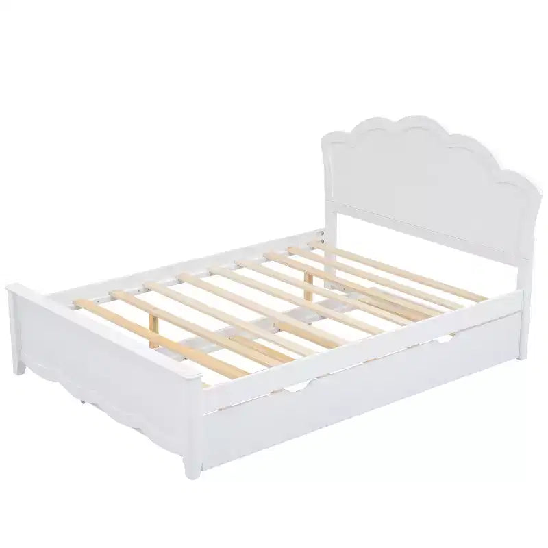 Lit plateforme Queen avec lit gigogne double, assemblage facile