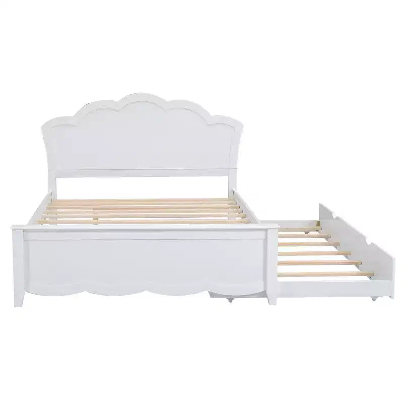 Lit plateforme Queen avec lit gigogne double, assemblage facile