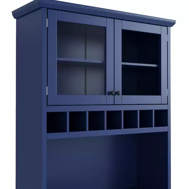 Buffet de ferme autoportant avec huche, armoire de rangement haute de cuisine avec casier à vin et étagères réglables pour salle à manger