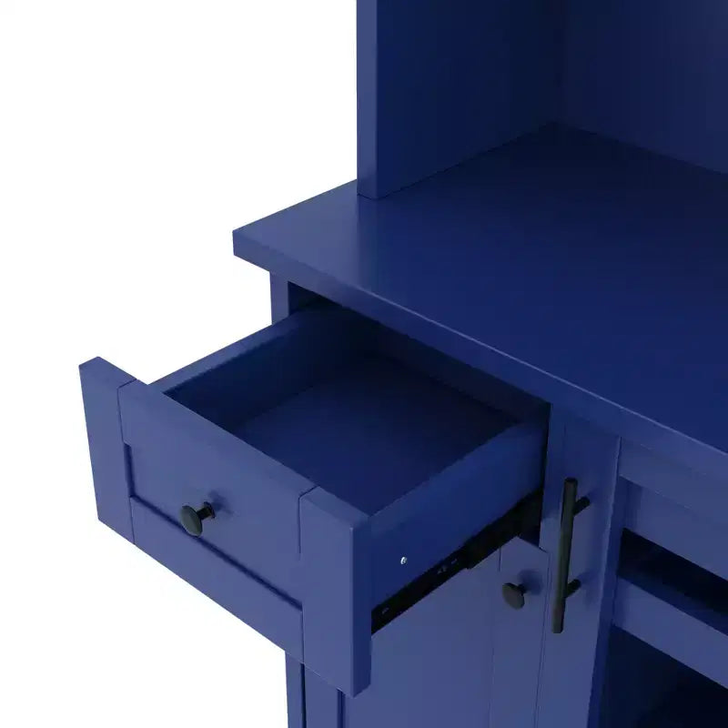 Buffet de ferme autoportant avec huche, armoire de rangement haute de cuisine avec casier à vin et étagères réglables pour salle à manger