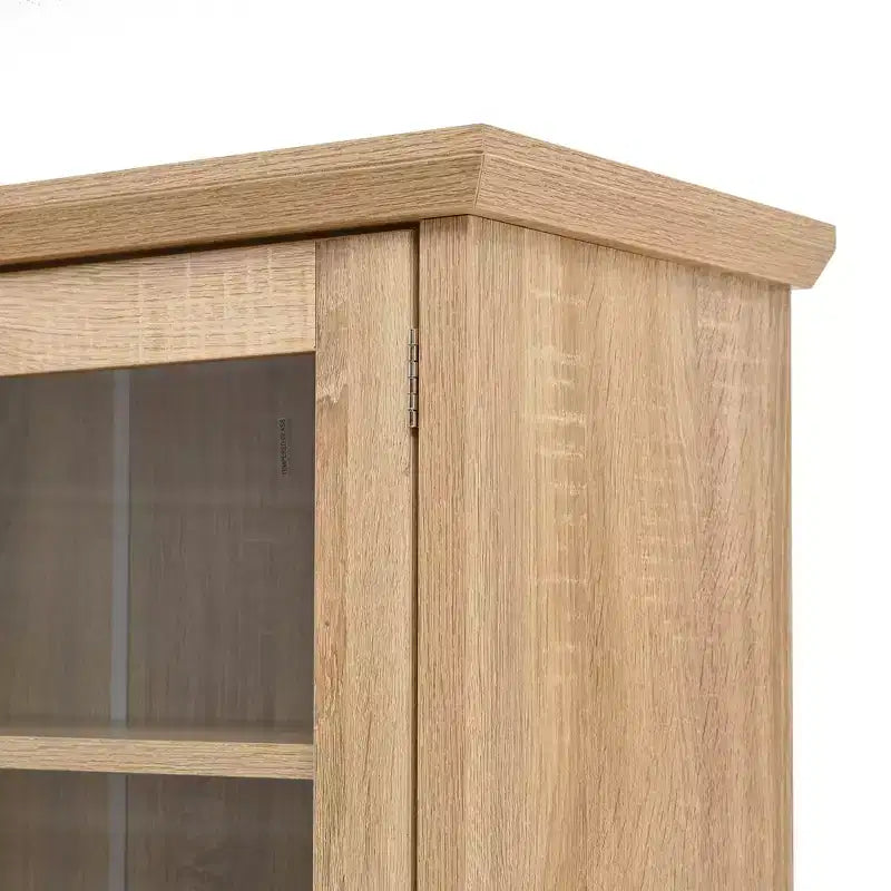 Buffet de ferme autoportant avec huche, armoire de rangement haute de cuisine avec casier à vin et étagères réglables pour salle à manger