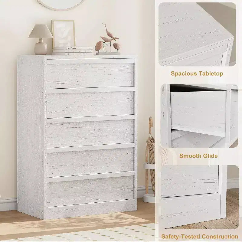 5 casiers modernes avec grand rangement pour chambre à coucher, salon, chambre d'enfant, entrée, blanc