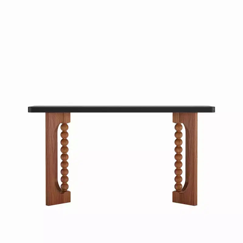 Table d'appoint rustique en bois de 59'' avec pieds sphériques uniques