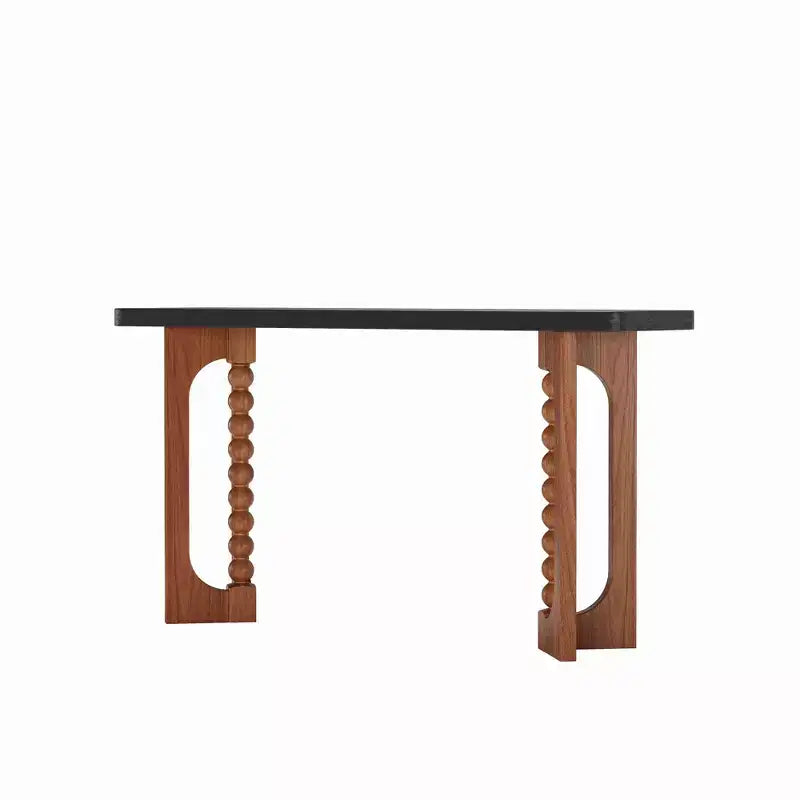 Table d'appoint rustique en bois de 59'' avec pieds sphériques uniques