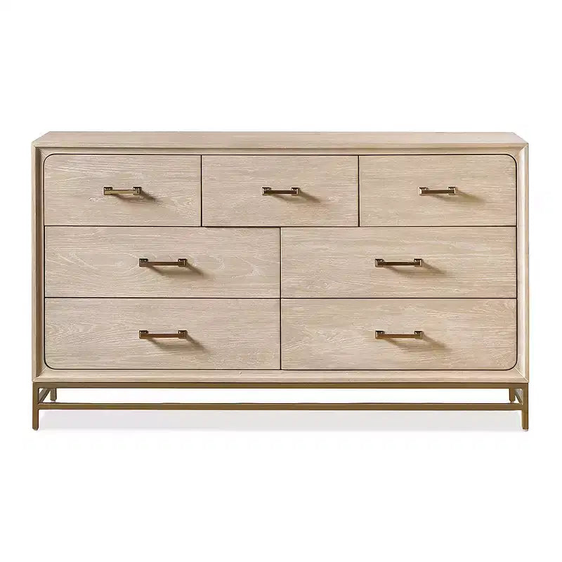 Commode Bohème 7 tiroirs Chêne