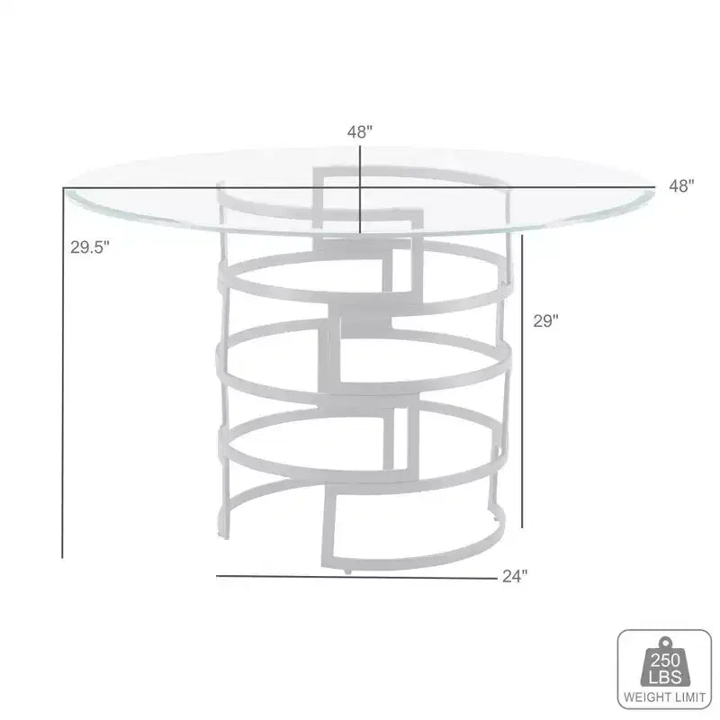 Table à manger ronde en verre