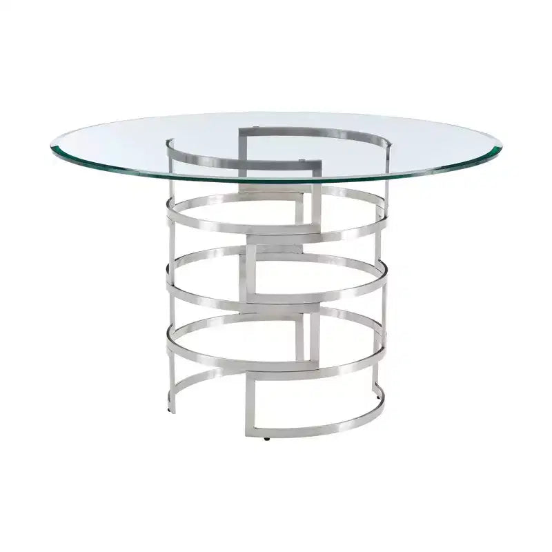 Table à manger ronde en verre