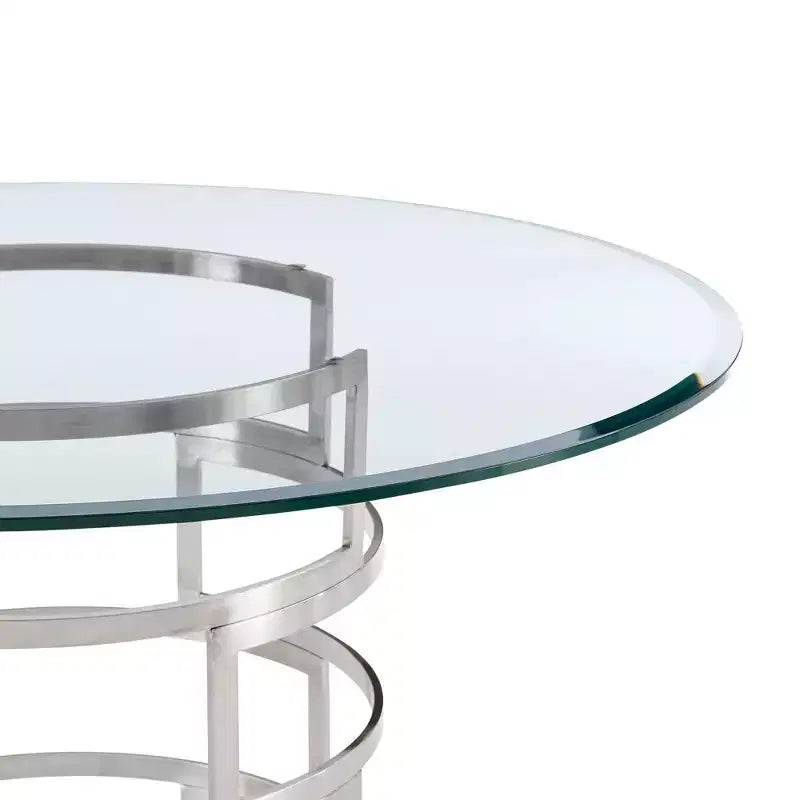 Table à manger ronde en verre