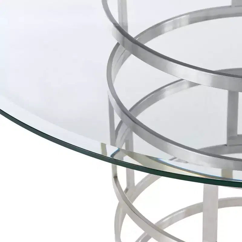 Table à manger ronde en verre