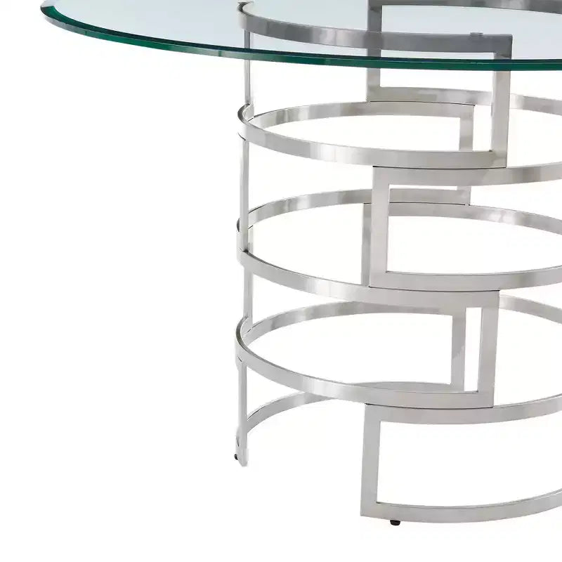 Table à manger ronde en verre