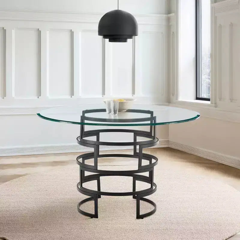 Table à manger ronde en verre