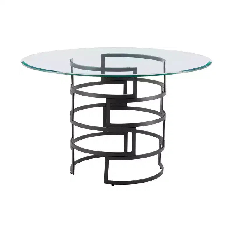 Table à manger ronde en verre