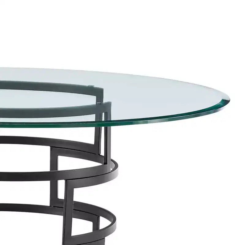 Table à manger ronde en verre
