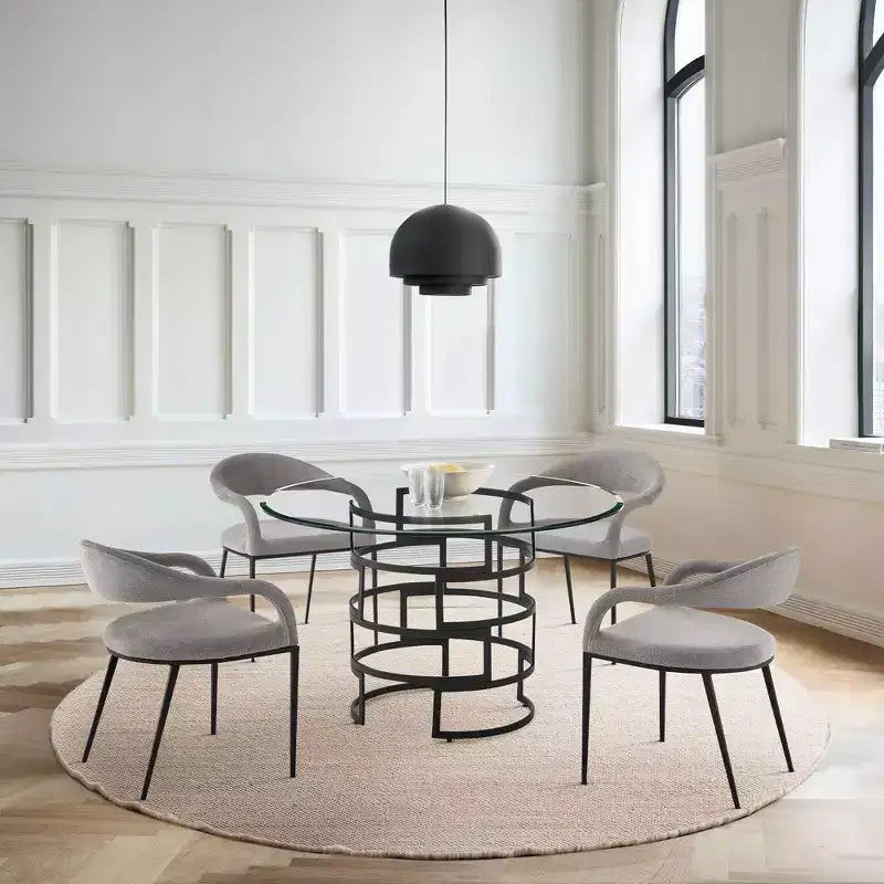 Table à manger ronde en verre