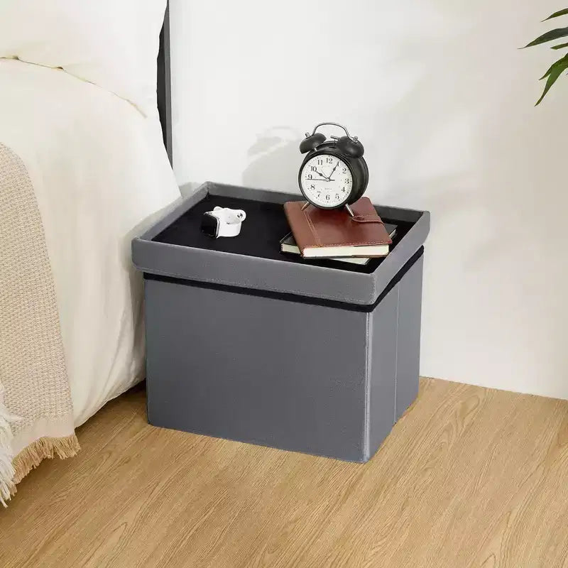 Banc de rangement pliant en velours, coffre à jouets, repose-pieds supportant jusqu'à 150 kg pour chambre à coucher et salon