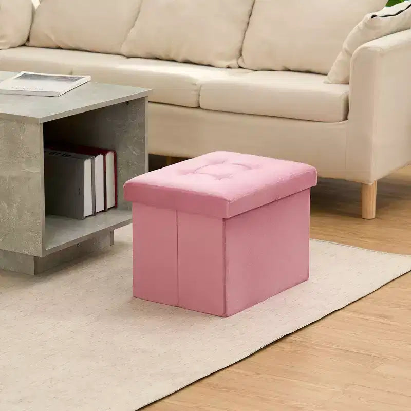 Banc de rangement pliant en velours, coffre à jouets, repose-pieds supportant jusqu'à 150 kg pour chambre à coucher et salon
