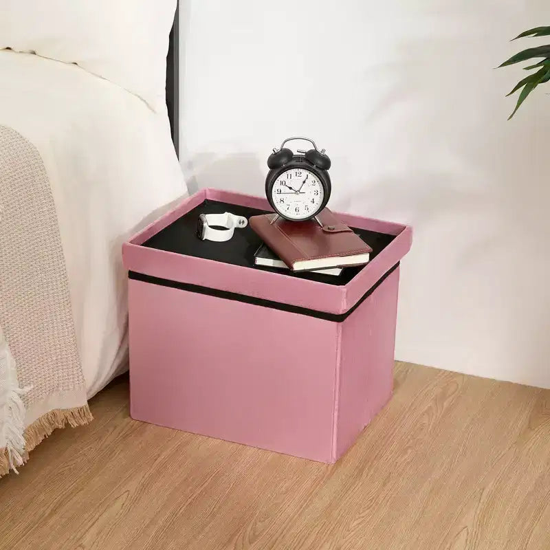 Banc de rangement pliant en velours, coffre à jouets, repose-pieds supportant jusqu'à 150 kg pour chambre à coucher et salon