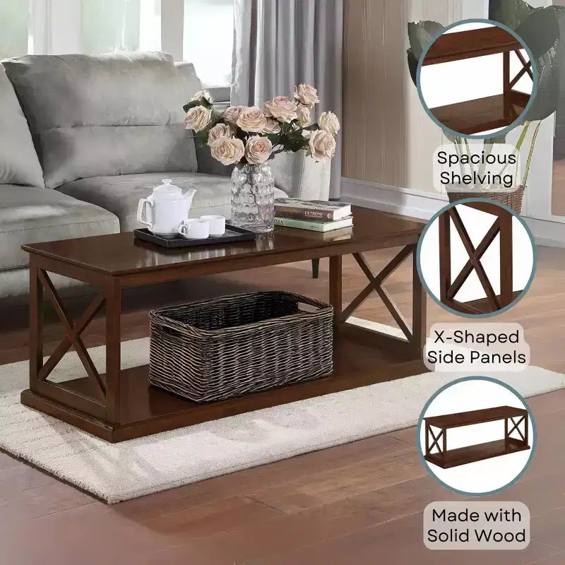 Table basse avec étagère