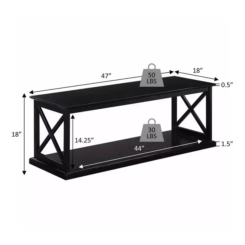 Table basse avec étagère