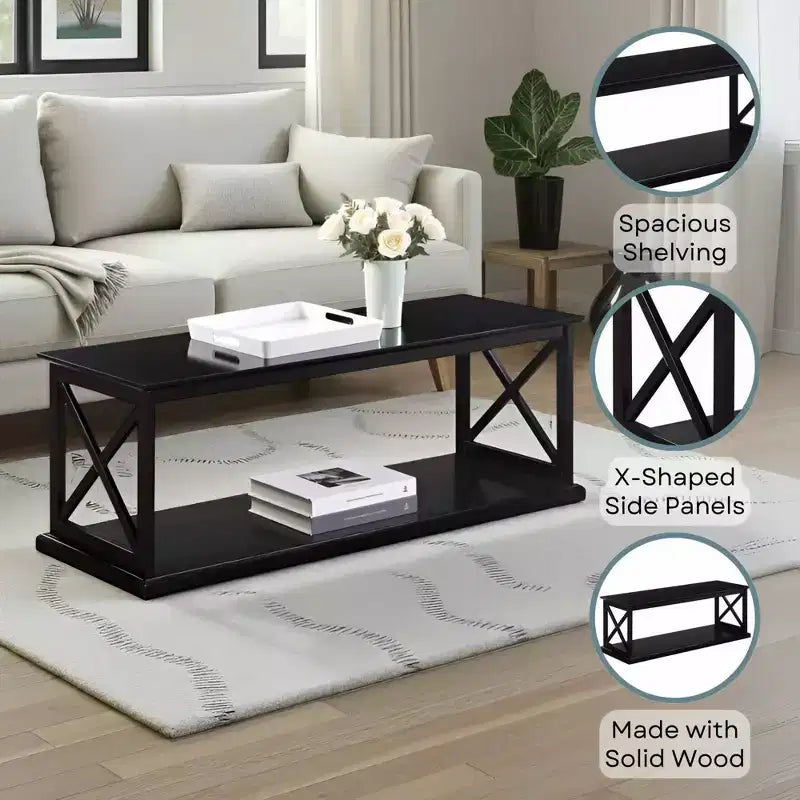 Table basse avec étagère